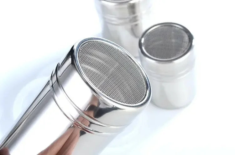 Afralia™ Stainless Steel Duster Jar for Coffee Cocoa Sugar Seasoning Sifter Lid