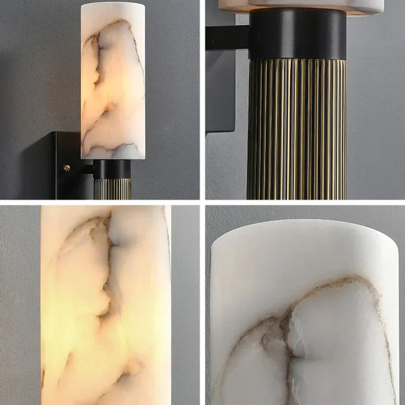 Afralia™ Minimalist Marble Wall Lamp for Living Room and Bedroom