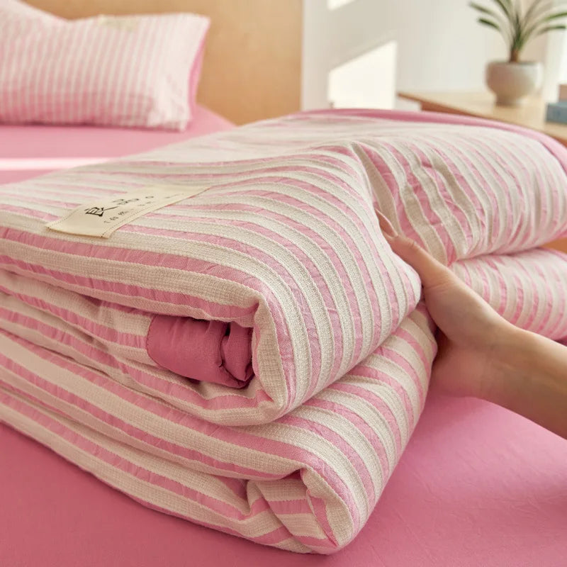 Afralia™ Jacquard Summer Quilt with Soya Fibre Filling - Soft, High-end Cotton Comforter