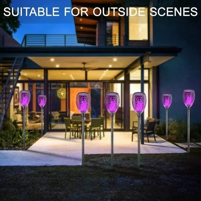 Afralia™ Solar Flame Torch Lights - Waterproof Outdoor Garden Decoration - 5 Color Options