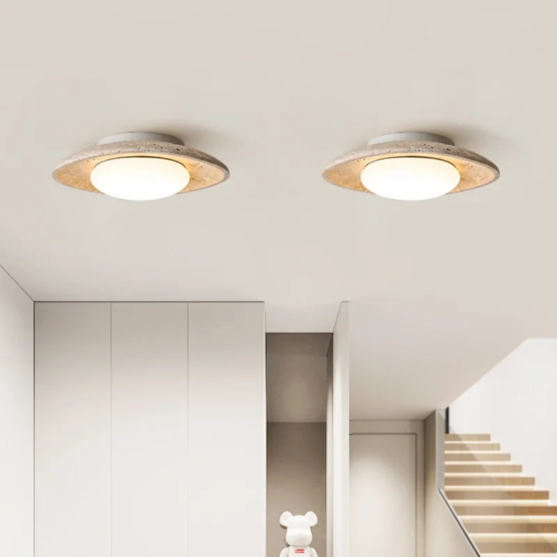 Afralia™ Natural Stone LED Ceiling Lamp for Living Room Lighting Fixtures