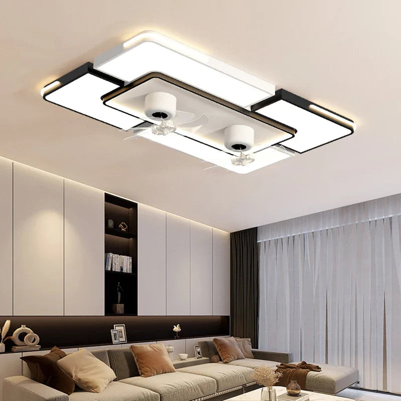 Afralia™ Modern Foldable Ceiling Fan with LED Light & Remote Control