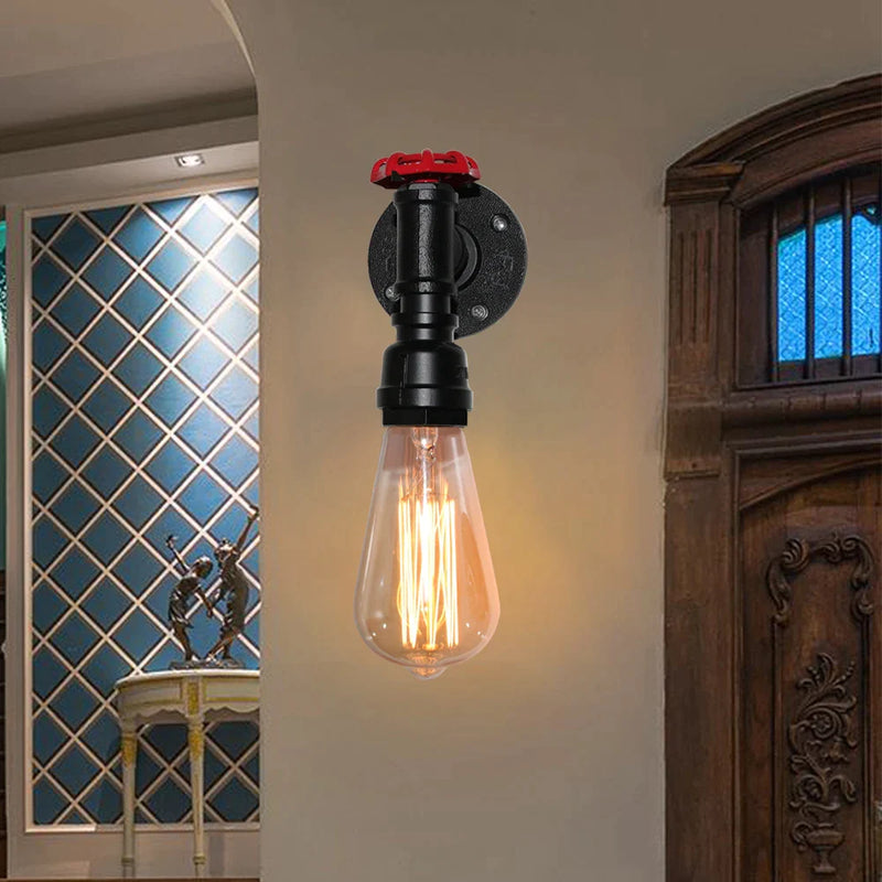 Afralia™ Vintage Industrial Loft Water Pipe Wall Light - Retro Iron Ceiling Fixture