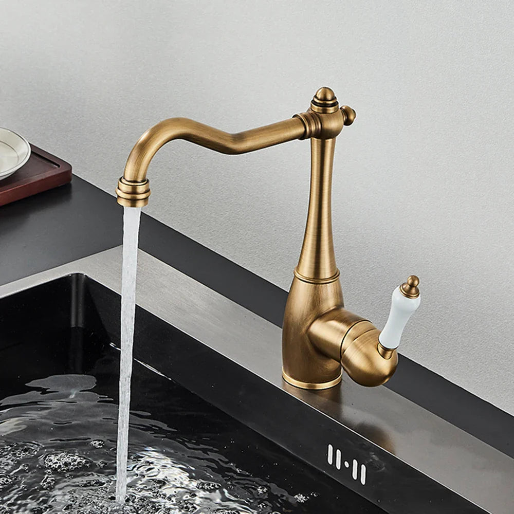 Afralia™ Brass Basin Waterfall Faucet Mixer Tap for Kitchen & Bathroom, Hot&Cold Mixer