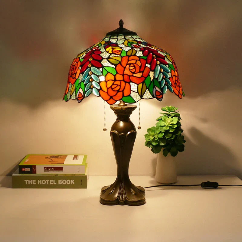 Afralia™ Stained Glass Tiffany Table Lamp for Luxurious Living Spaces