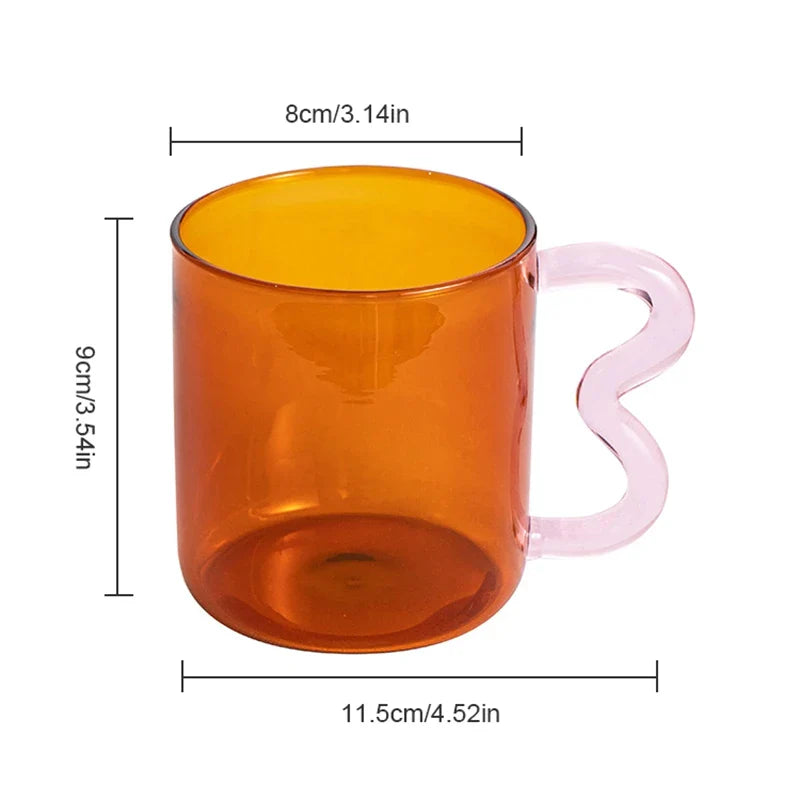 Afralia™ Handmade Glass Mug High Borosilicate Heat-resistant Tea Coffee Cup