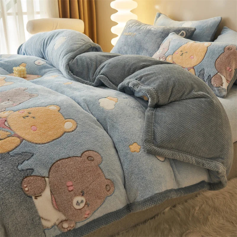Afralia™ Dual-Layer Winter Velvet Duvet Cover - Soft & Warm Double-Sided Quilt Blanket