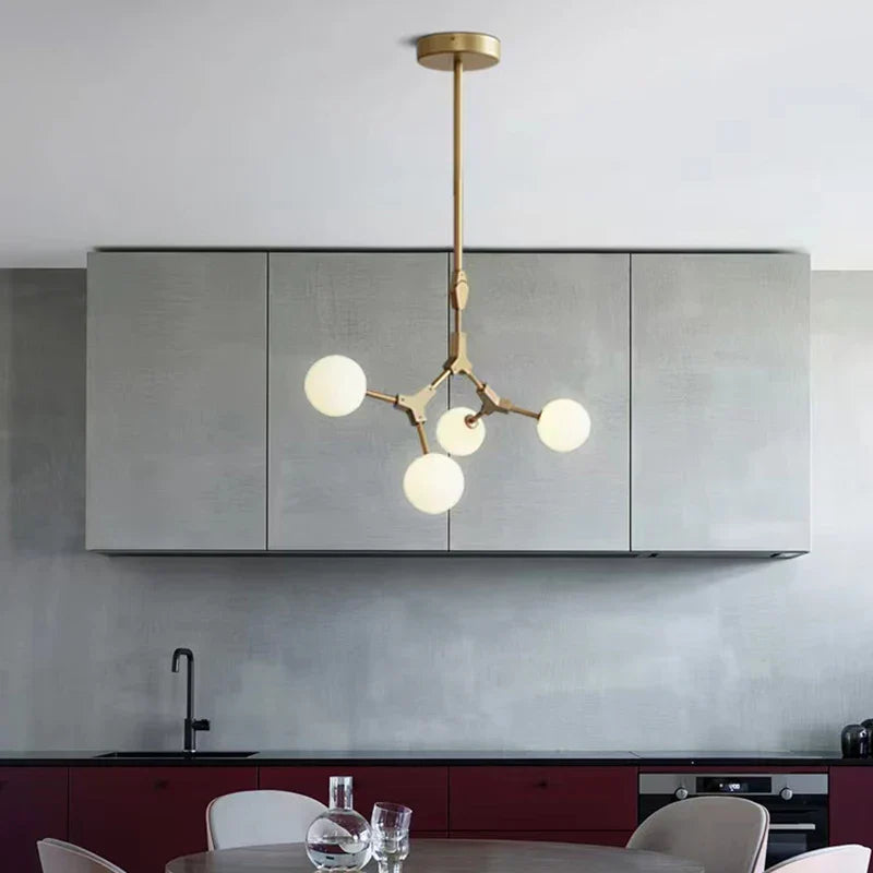Afralia™ Glass Ball Chandelier: Modern Nordic Living Room LED Pendant Lamp
