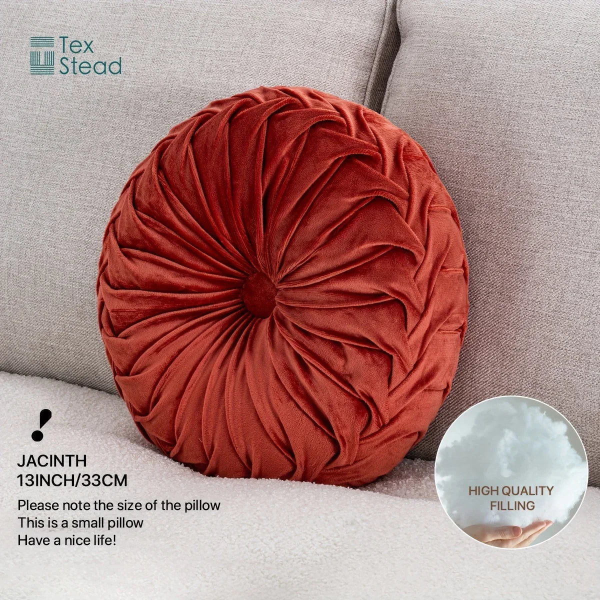 Afralia™ Velvet Pumpkin Round Cushion for Couch, Bed, Sofa, Chair - Decorative 3D Design