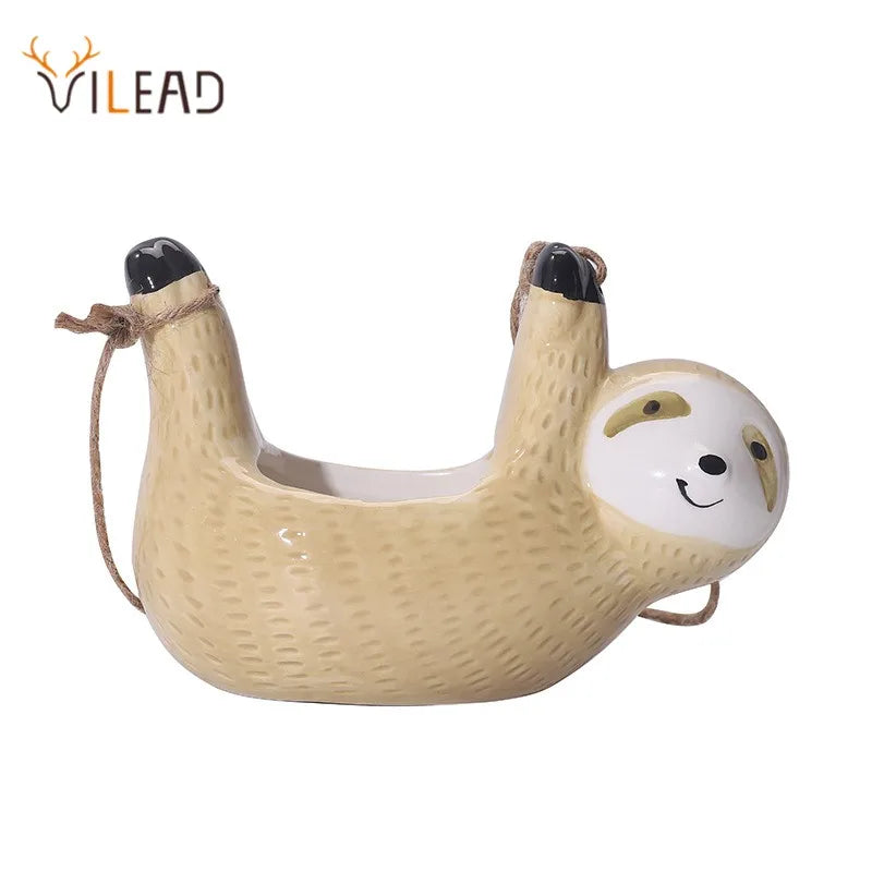 Afralia™ Sloth Hanging Wall Vase: Ceramic Flower Pots for Home Decoration