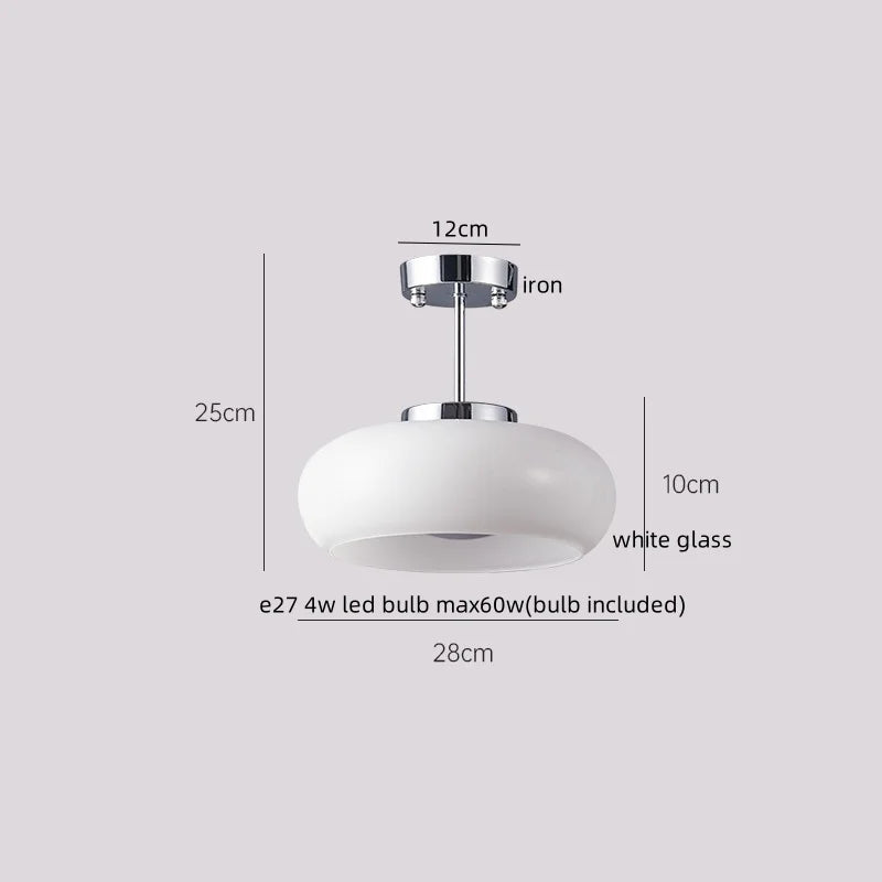 Afralia™ Glass LED Ceiling Lamp Copper Walnut Modern Living Room Lighting Fixtures