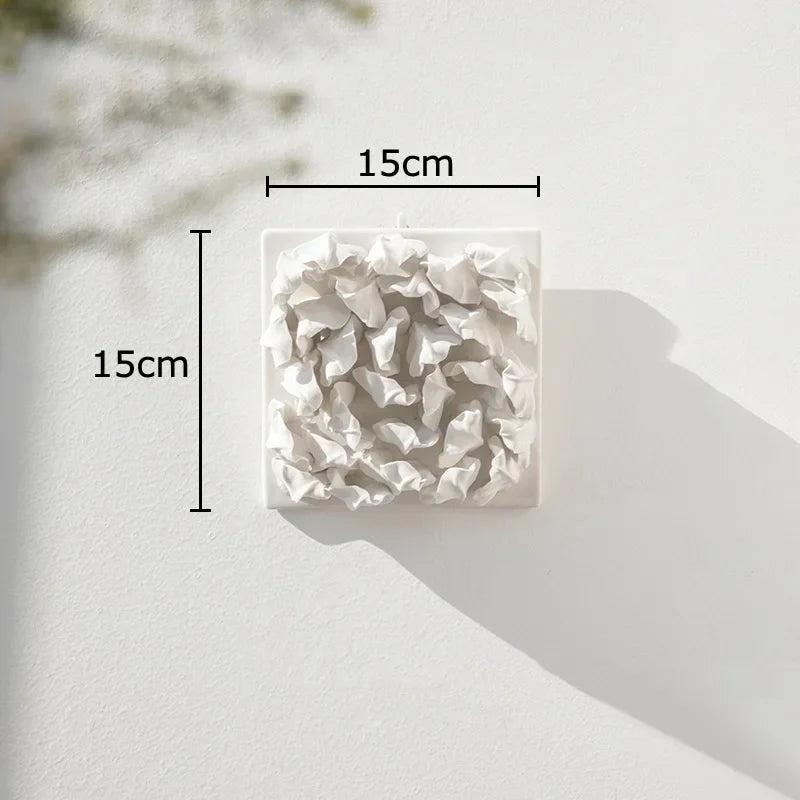 Afralia™ White Flower Wall Hanging: Artistic Living Room Decor & Floral Ornaments