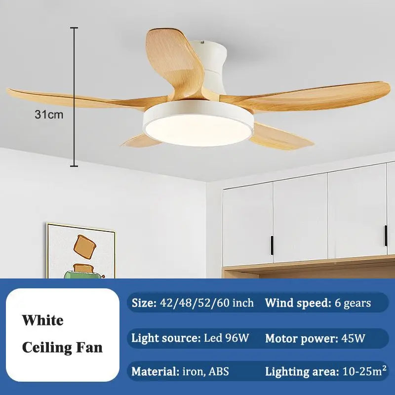 Afralia™ 52" DC Ceiling Fan Light Remote Control LED Living Bedroom 220V 110V