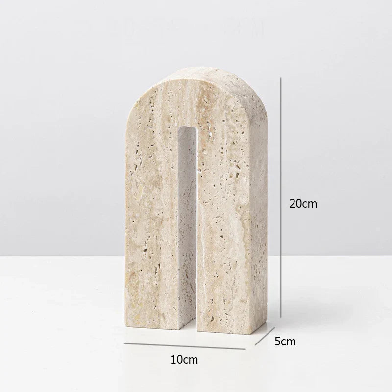 Afralia™ Luxury Marble Sculptures for Home Decor - Minimalist Travertine Ornaments for Stylish Living Spaces