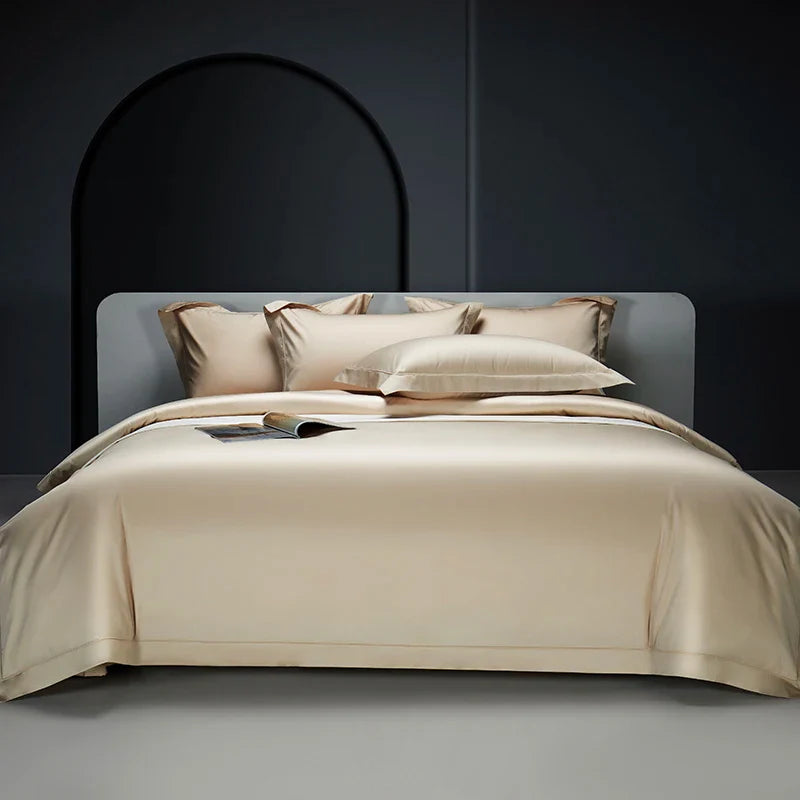 Afralia™ Luxury 1200TC Egyptian Cotton Hotel Bedding Set - Queen King Duvet Cover Flat Sheet Pillowcases