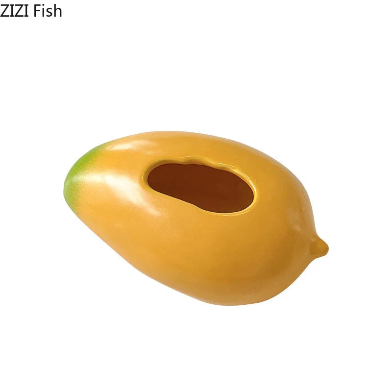 Afralia™ Mango Ceramic Vase Set for Room Decor & Flower Arrangement