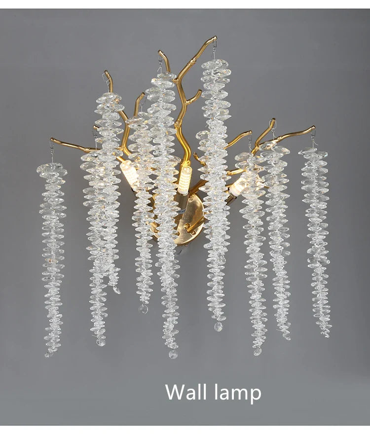 Afralia™ Crystal Tassel Ceiling Chandelier for Luxe Living Room, Hall, and Restaurant Decor