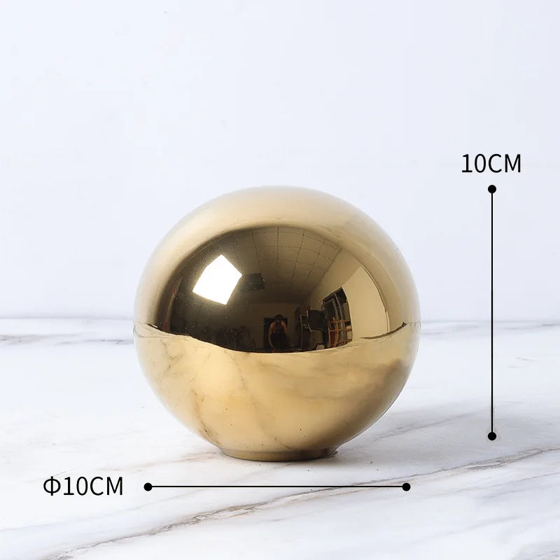 Afralia™ Cube Round Statue Decor Ceramic Ornament Sculpture Artwork for Desk & Room