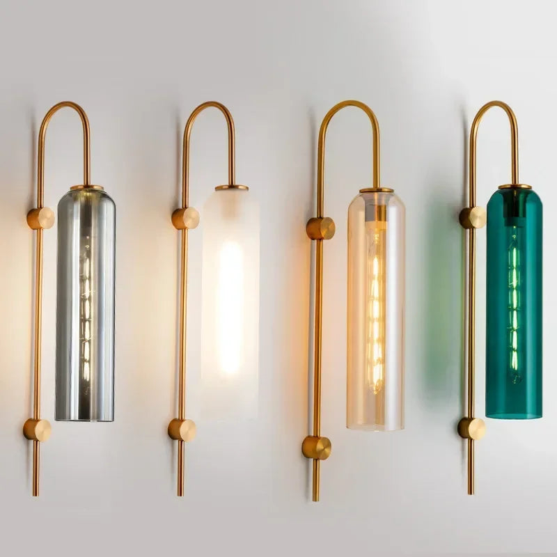 Afralia™ Glass Sconce Wall Lamp for Bedroom Living Room