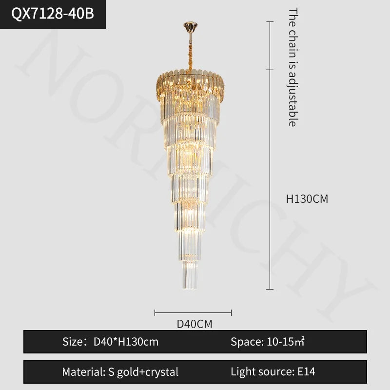 Afralia™ Nordic Duplex Floor Lamp Luxury Villa Pendant Hall Hotel Lobby LED Spiral Staircase