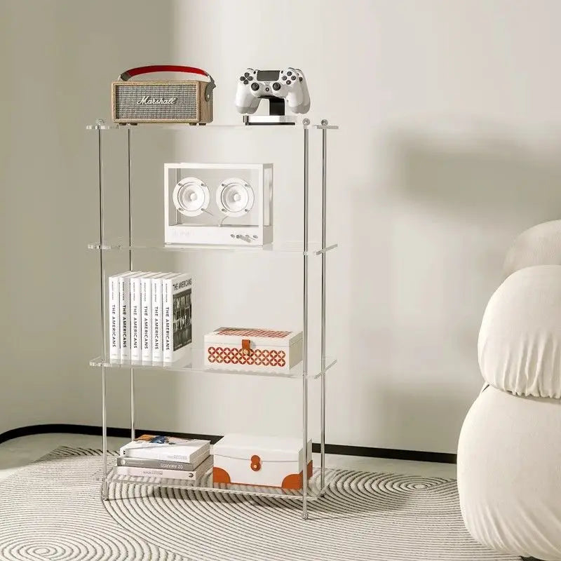 Afralia™ Transparent Acrylic Living Room Display Cabinet - Minimalist Multi-layer Storage