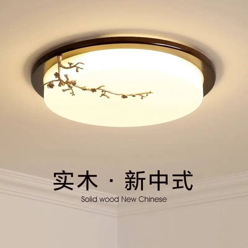 Afralia™ Antique Copper LED Ceiling Light - Traditional Chinese Art Painting Surface Lamp