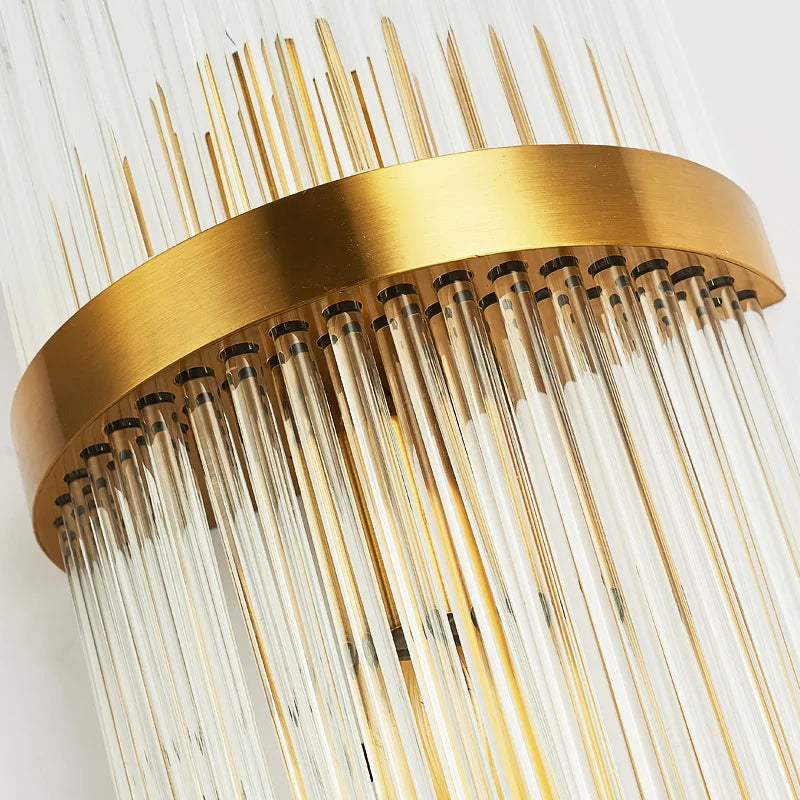 Afralia™ Crystal Wall Lamp: Elegant Golden LED Sconce for Bedroom, Living Room & Bathroom