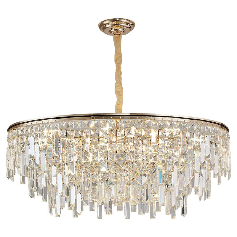 Afralia™ Crystal LED Chandelier for Living Room, Dining & Bedroom - High-end Luxury Lighting