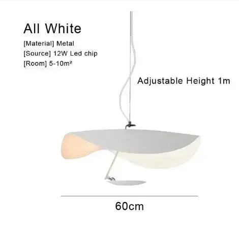 Afralia™ Lederam Manta Pendant: Industrial Black & Gold Ceiling Light with Lotus Leaf Design