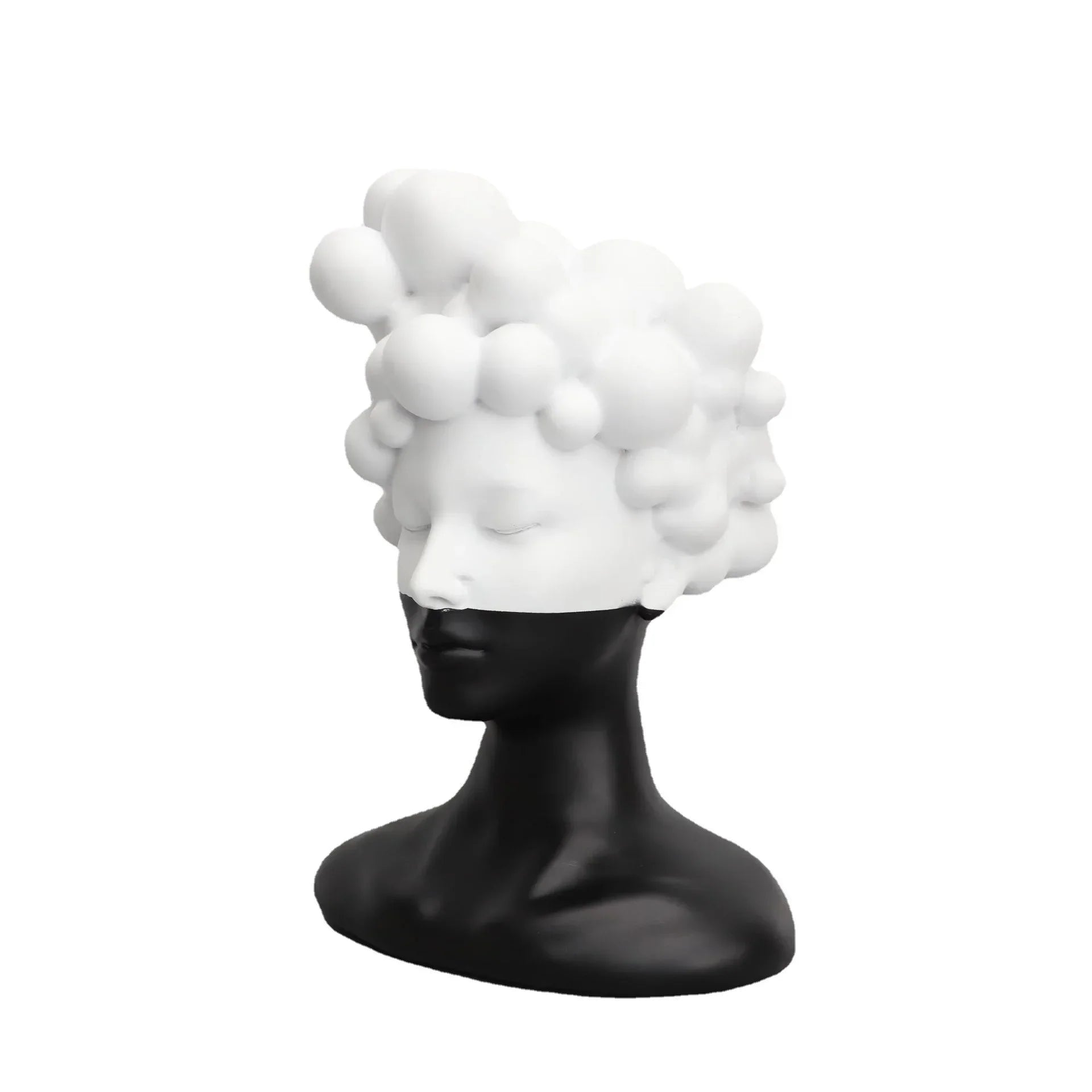 Afralia™ Abstract Woman Figurine Resin Sculpture Home Decor Human Head Statue