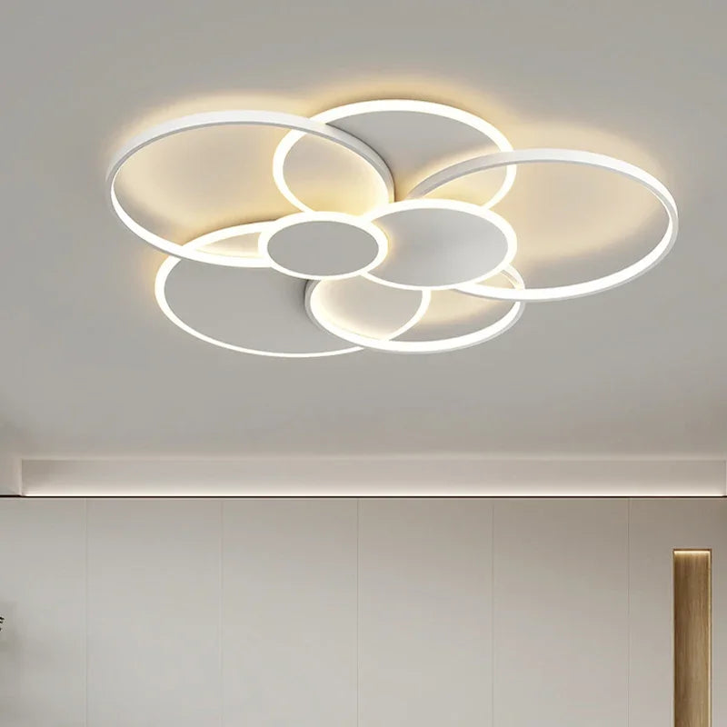 Afralia™ Modern Circles LED Dimmable Chandelier: Minimalist Nordic Living Room & Bedroom Lighting