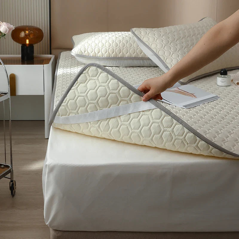Afralia™ Ultra-Thick Latex Cooling Mat: High-Quality Lyocell Fabric, Cool Silk Feel, Summer Bed Mat