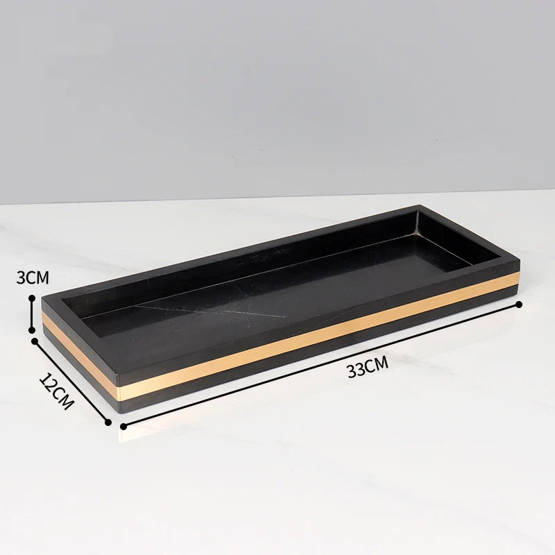 Afralia™ Nero Marquina Marble Bathroom Set - Golden Luxury Bathroom Accessories