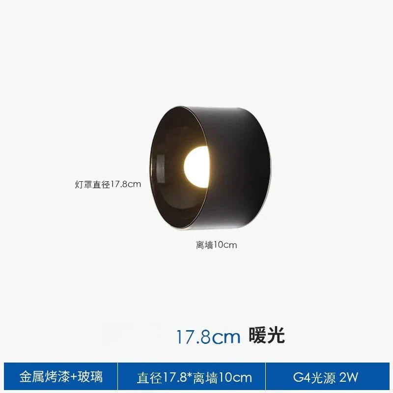 Afralia™ Modern LED Wall Lamp for Living Room/Bedroom/Cafe, Black/White Round Design