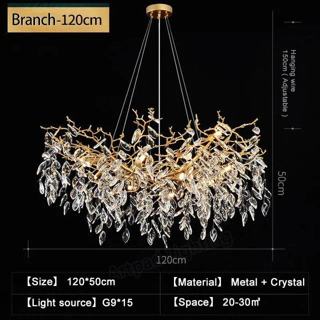 Afralia™ Luxury Crystal Chandeliers: Modern Metal Hanging Lamp for Dining Living Room Hotel Hall
