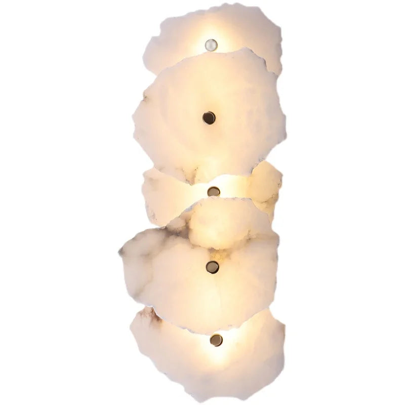 Afralia™ Elegant Marble LED Wall Sconce, Copper Finish, Art Deco Style