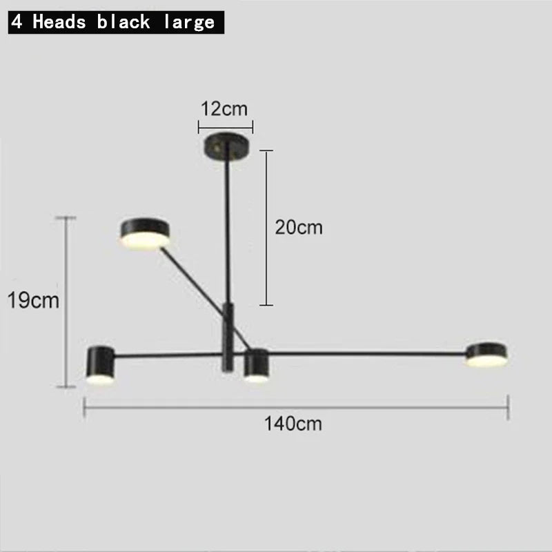 Afralia™ Modern Nordic Black Gold White LED Chandelier for Livingroom Bedroom