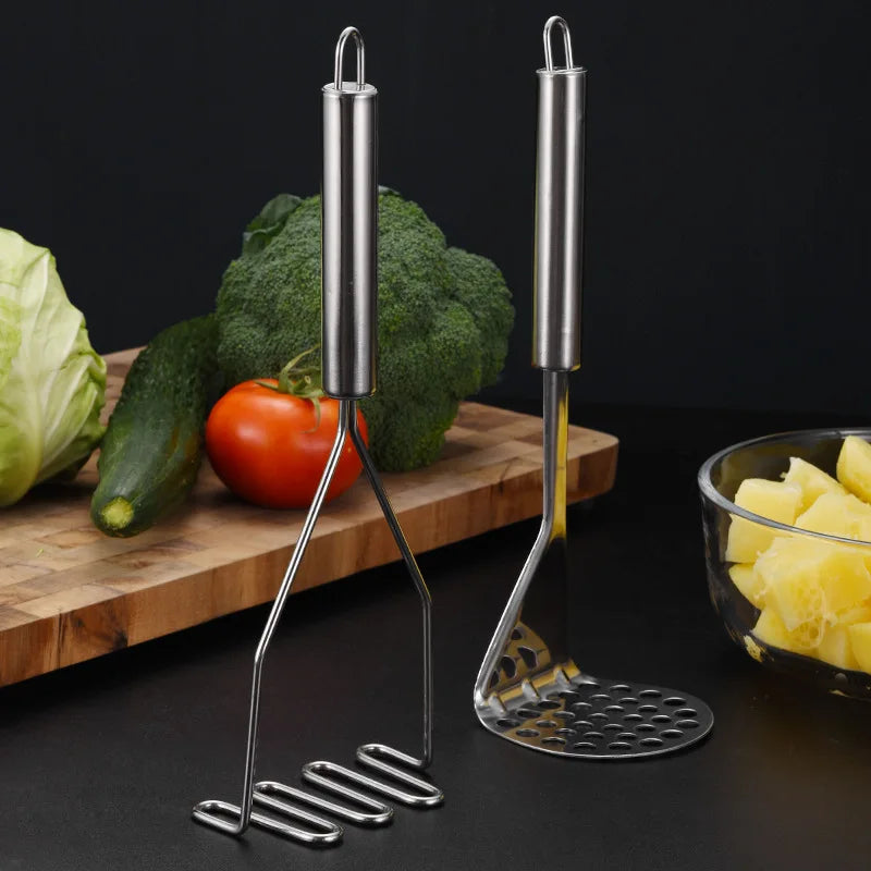 Afralia™ Stainless Steel Potato Masher Press Fruit Cutter Kitchen Cooking Tool