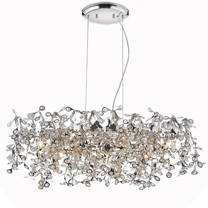 Afralia™ Nordic Chrome Crystal Pendant Lamp for Elegant Home Décor