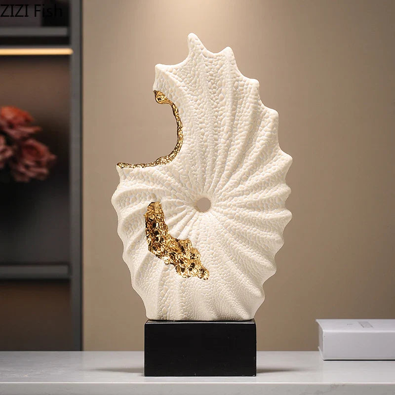 Afralia™ Gilded Ceramic Landscape Feng Shui Desk Ornament: Abstract Room Decor & Aesthetics