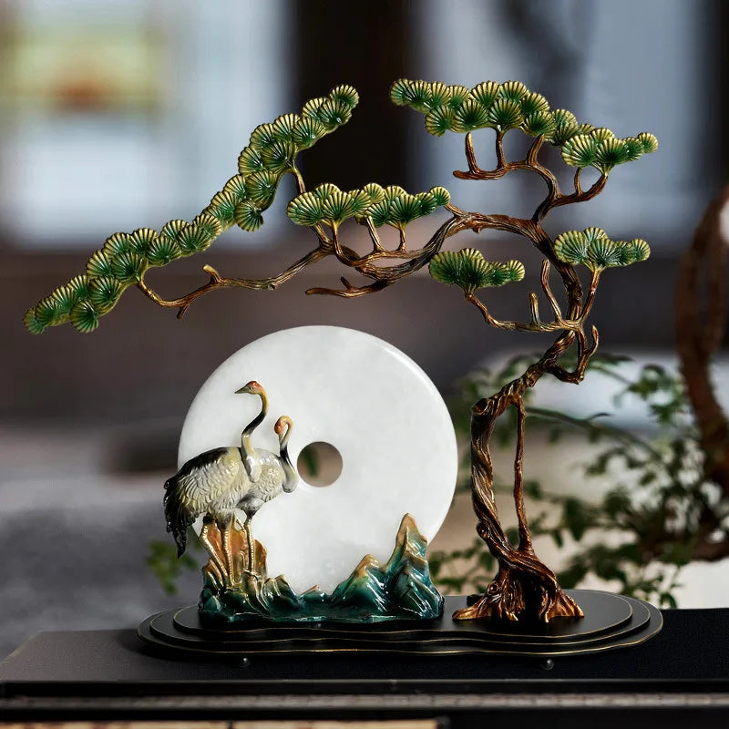 Afralia™ Pine Enamel Decoration for Prosperity in Living Room, Porch, or Office