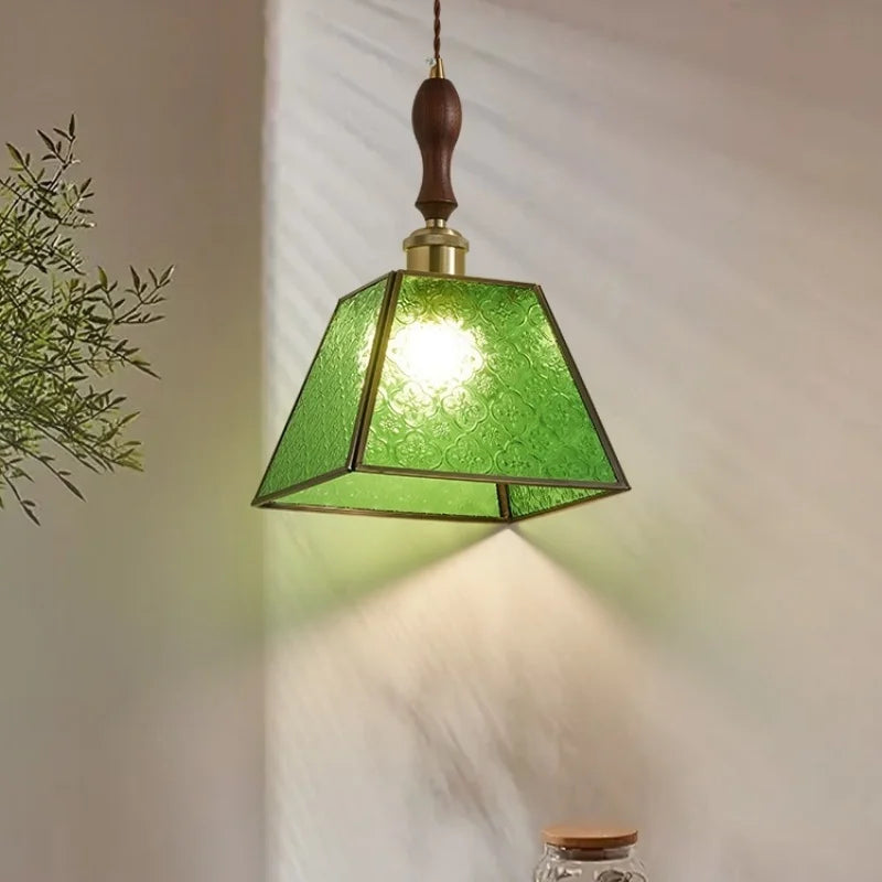 Afralia™ Tiffany Style Colorful Glass LED Pendant Light for Bar Loft Cafe Bedroom