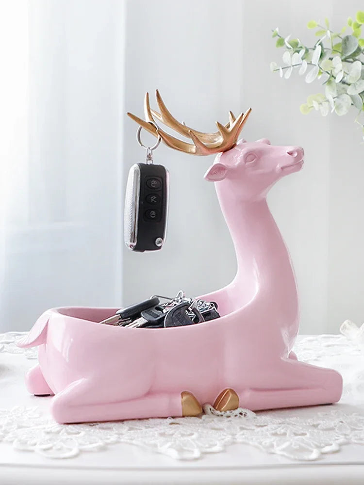 Afralia™ Elegant Resin Deer Key Storage & Home Decoration Ornaments