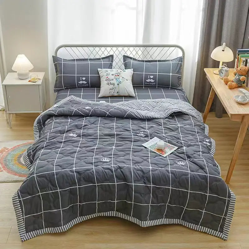 Afralia™ Summer Cool Quilt, Washed Cotton Single Air-Conditioned Blanket