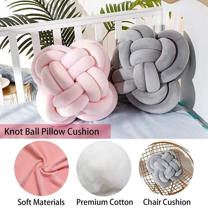 Afralia™ Knot Pillow Ball Xmas Decorative Throw Pillow with Soft Plush