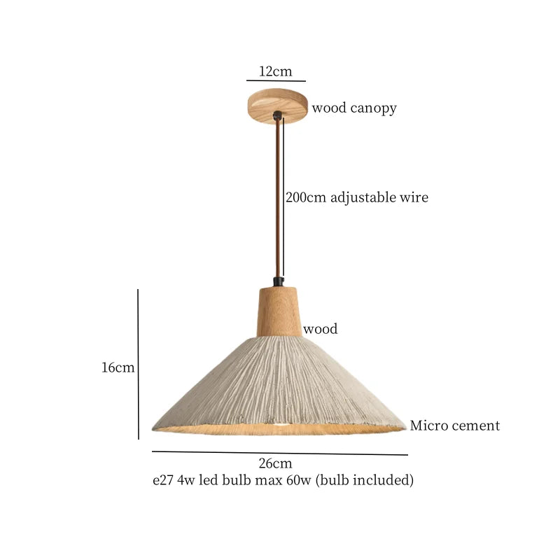 Afralia™ Wabi Sabi Cement LED Pendant Lamp for Kitchen, Bedroom & Living Room