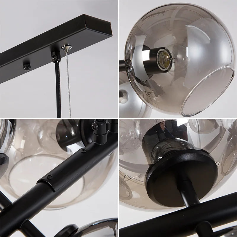 Afralia™ Glass Ball Pendant Lights for Dining Living Room Kitchen