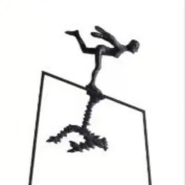 Afralia™ Metal Handicrafts Skating Figure Sculpture | Home Decor Ornaments