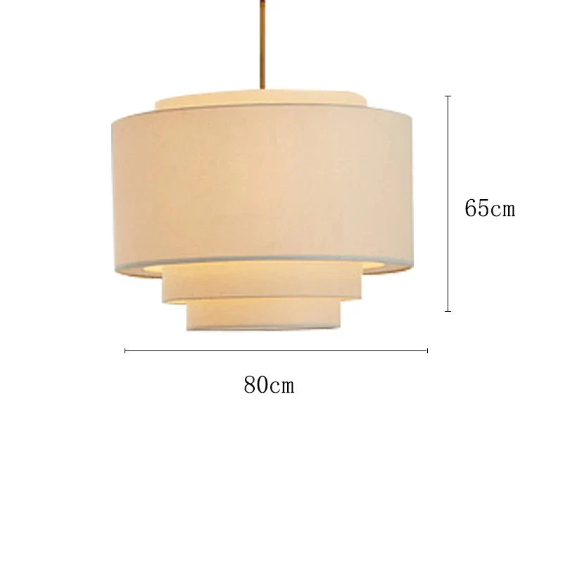 Cream Fabric Pendant Lamp, Mid Century Style - Afralia™ Living Room, Bedroom, Dining Room, Kitchen Island Décor