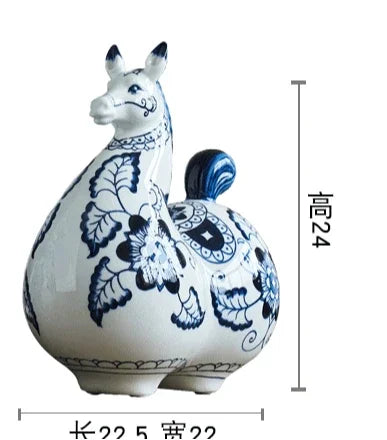 Afralia™ Porcelain Horse Sculpture: Hand-Painted Ceramic Statue for Art Collection and Home Decor
